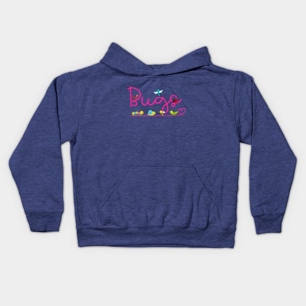 Bugs Cute Happy Bugs Kids Hoodie by Dallen Fox